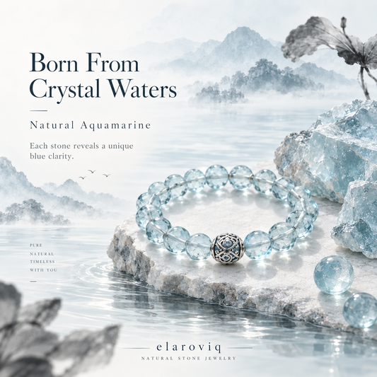 elaroviq® Aquamarine Natural Stone Bracelet