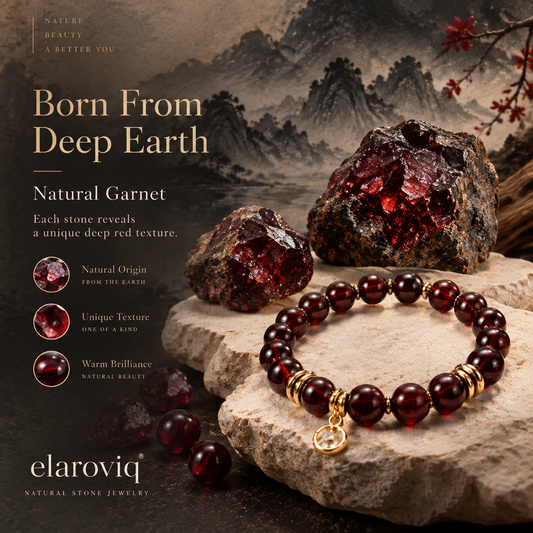 elaroviq® Burgundy Night Garnet Bracelet
