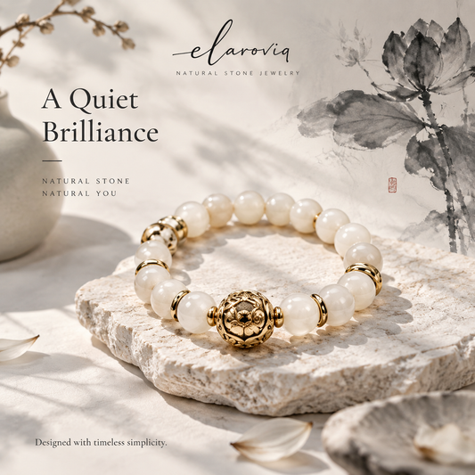 elaroviq® White Agate Natural Stone Bracelet