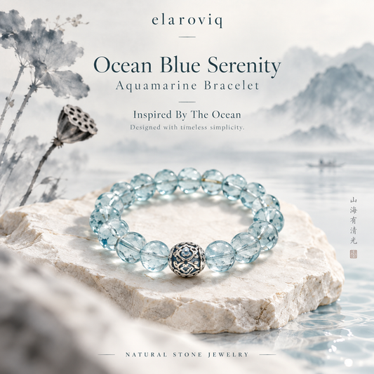 elaroviq® Aquamarine Natural Stone Bracelet