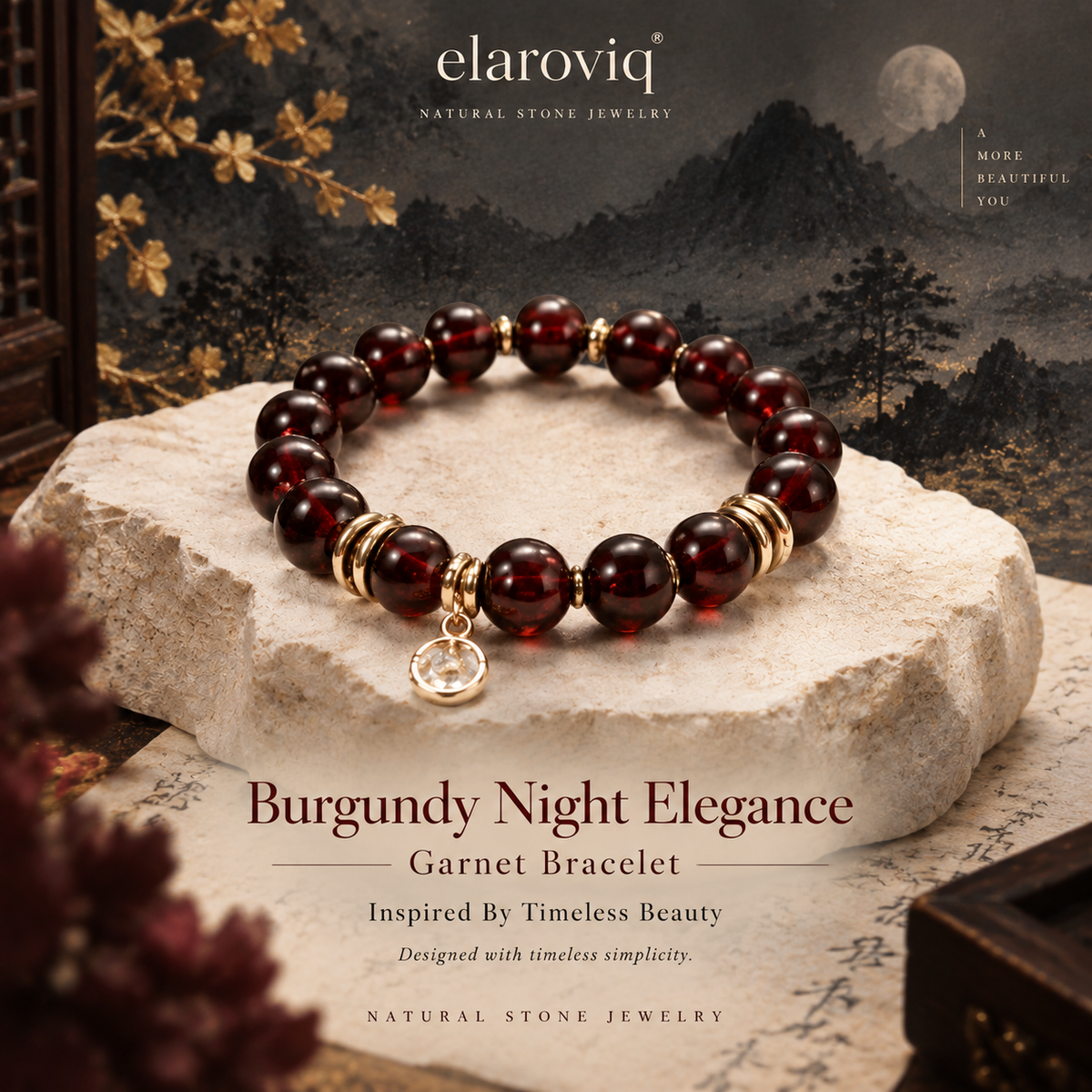 elaroviq® Burgundy Night Garnet Bracelet