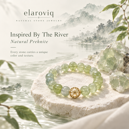 elaroviq® Prehnite Natural Stone Bracelet