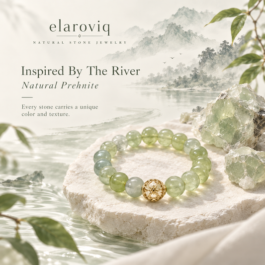 elaroviq® Prehnite Natural Stone Bracelet