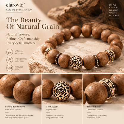 elaroviq® Warm Wood Old Mountain Sandalwood Bracelet