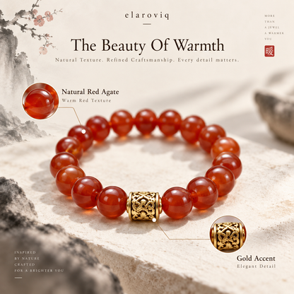 elaroviq® Red Agate Natural Stone Bracelet