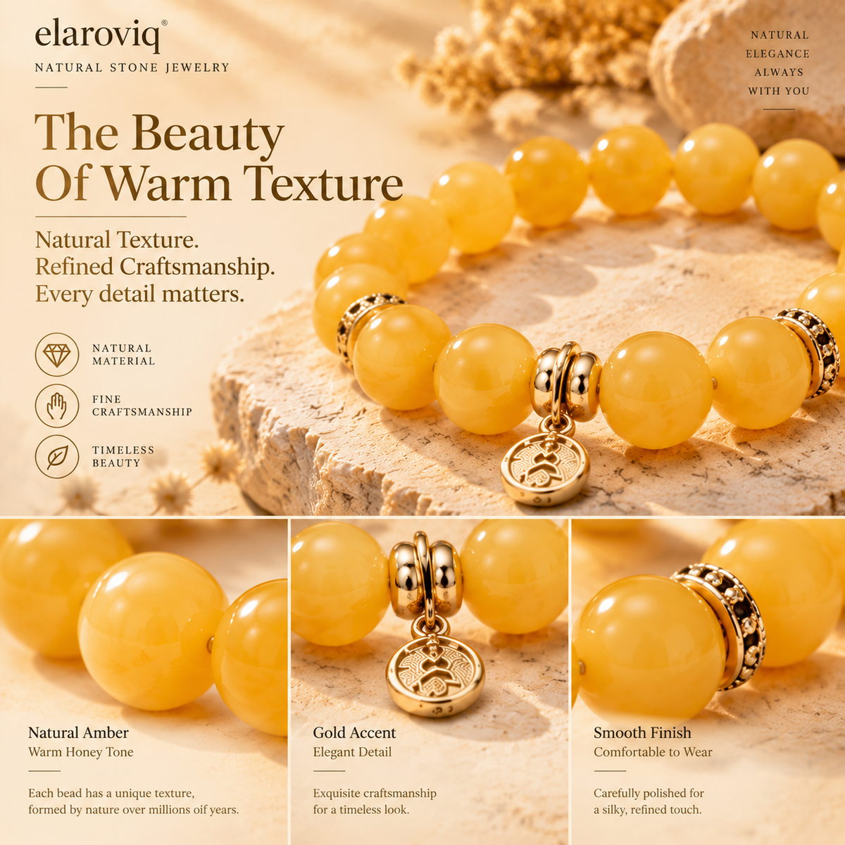 elaroviq® Golden Amber Glow Bracelet