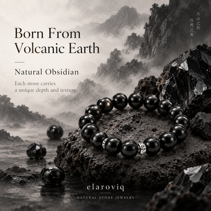 elaroviq® Obsidian Natural Stone Bracelet