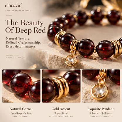 elaroviq® Burgundy Night Garnet Bracelet