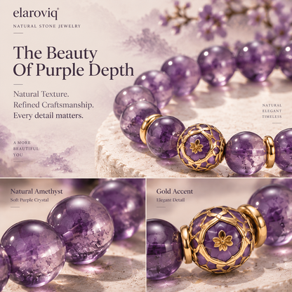 elaroviq® Mystic Purple Amethyst Bracelet
