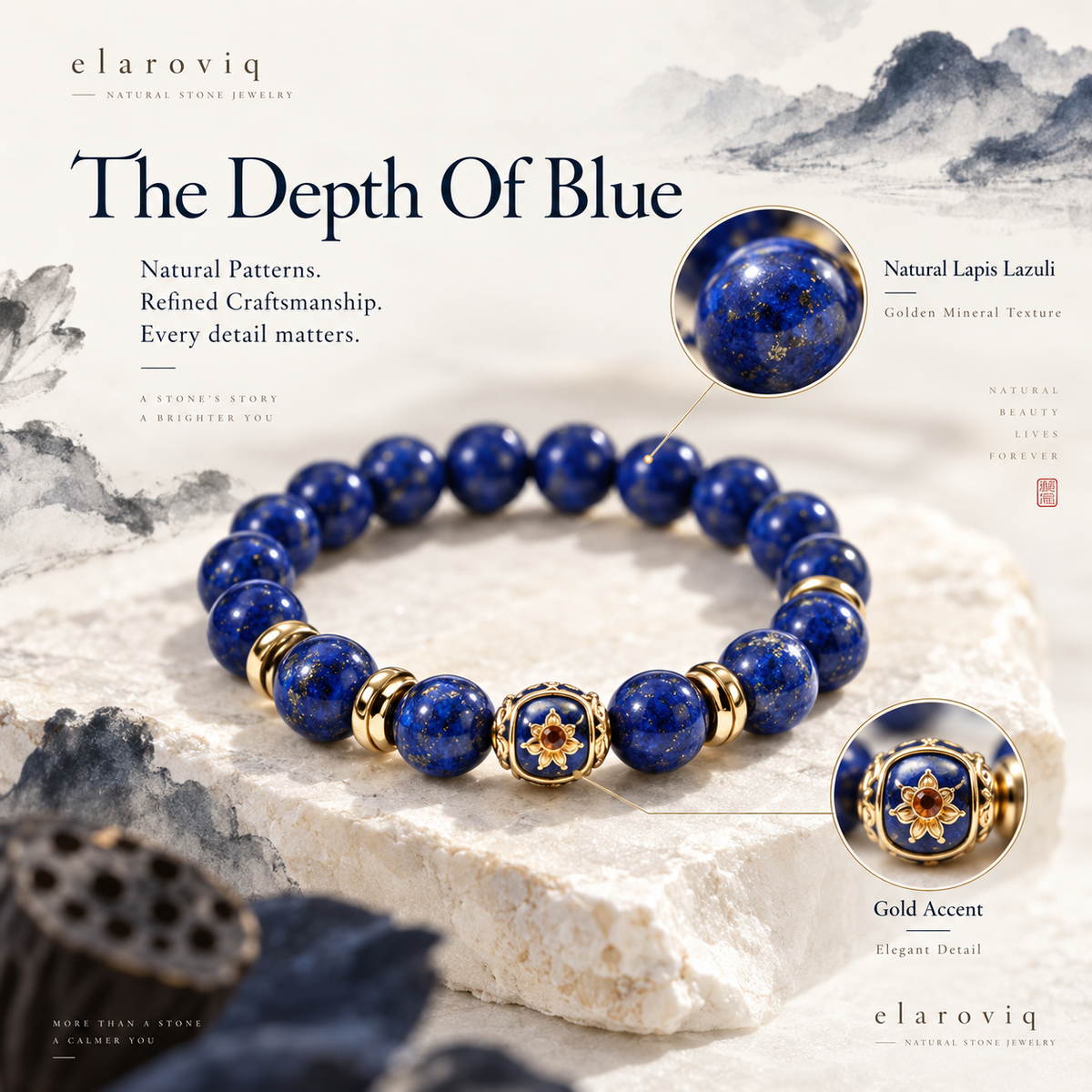 elaroviq® Lapis Lazuli Natural Stone Bracelet