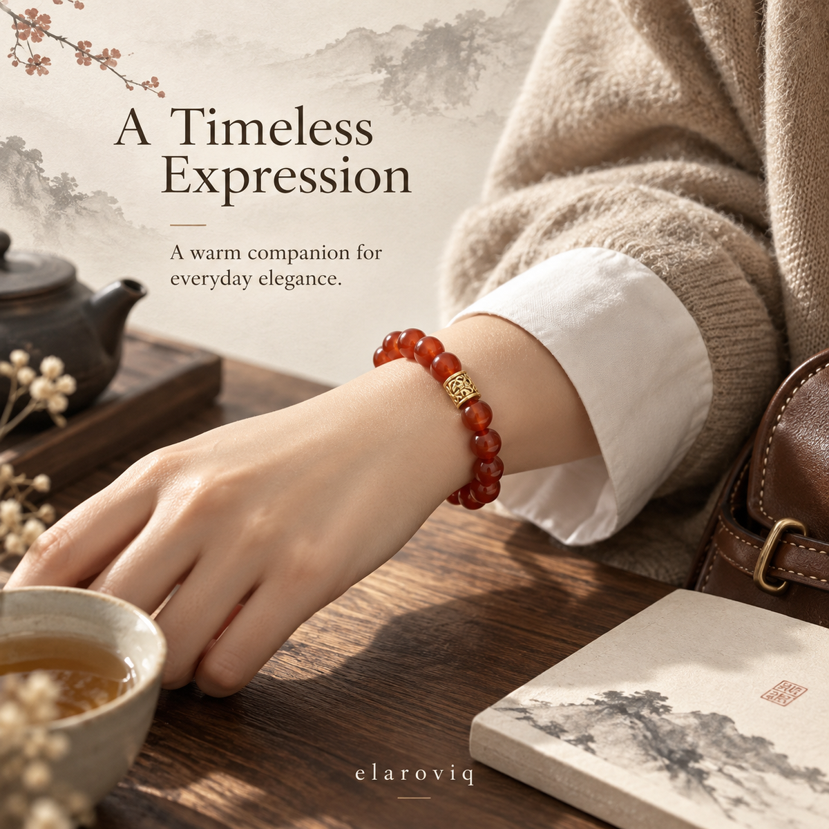 elaroviq® Red Agate Natural Stone Bracelet