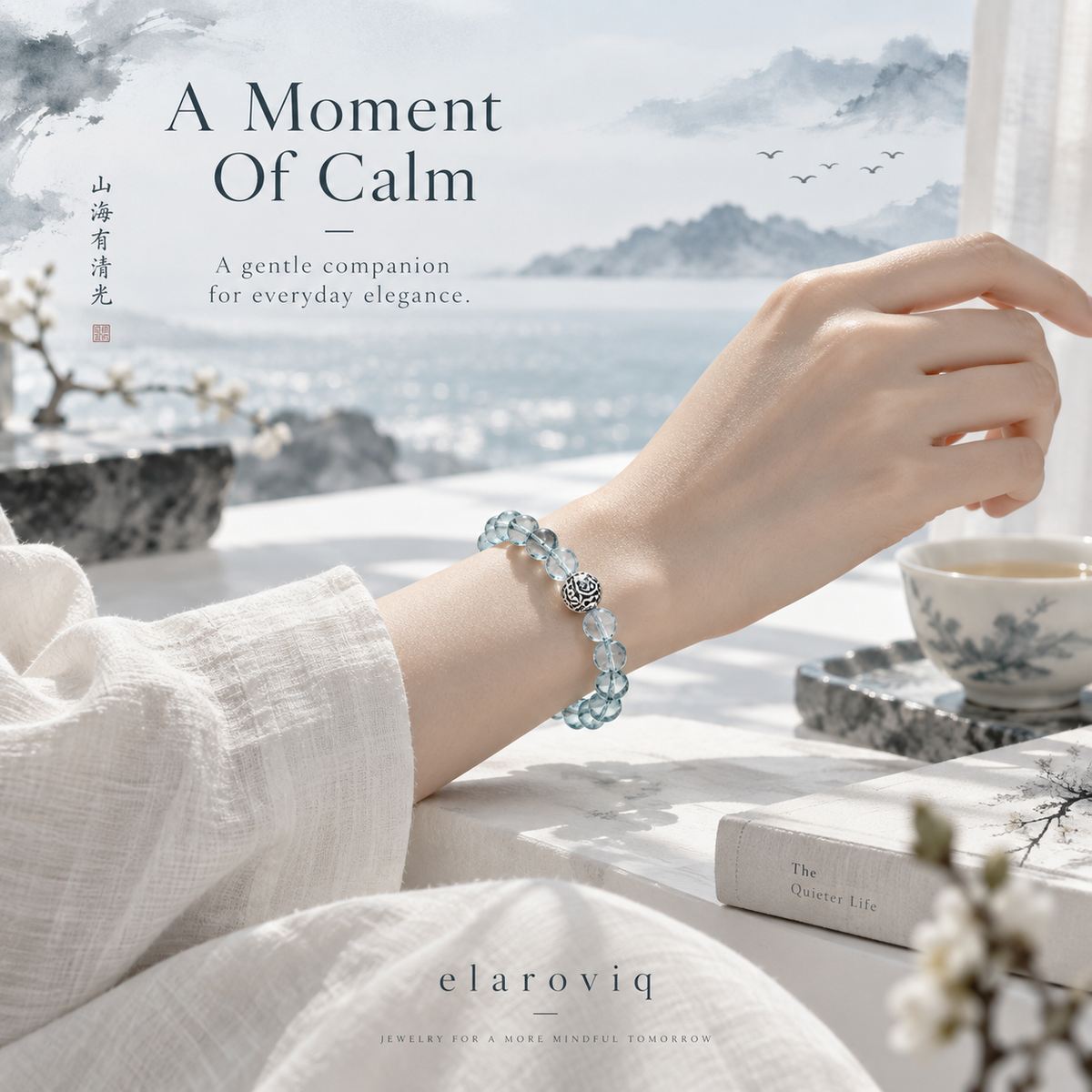 elaroviq® Aquamarine Natural Stone Bracelet