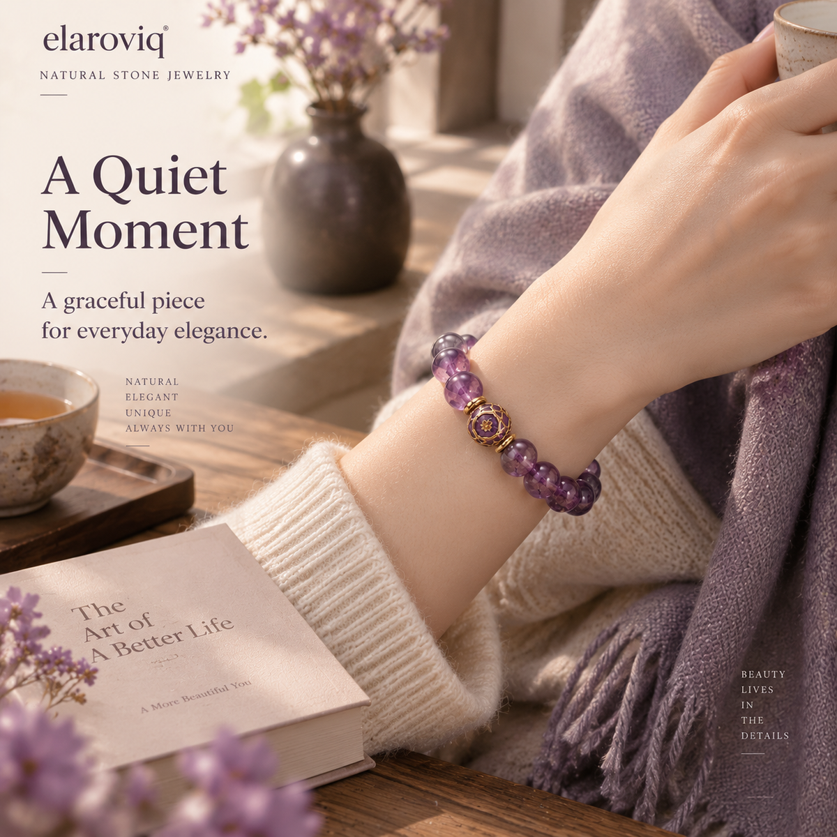 elaroviq® Mystic Purple Amethyst Bracelet