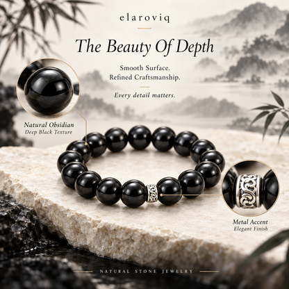 elaroviq® Obsidian Natural Stone Bracelet