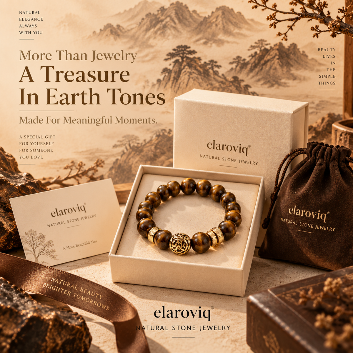 elaroviq® Golden Earth Tiger Eye Bracelet