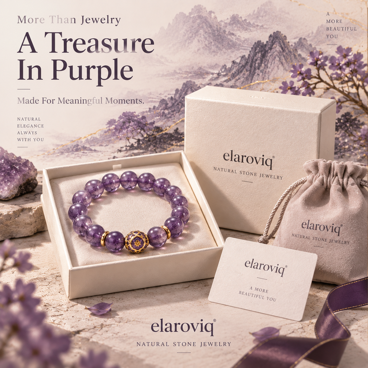 elaroviq® Mystic Purple Amethyst Bracelet
